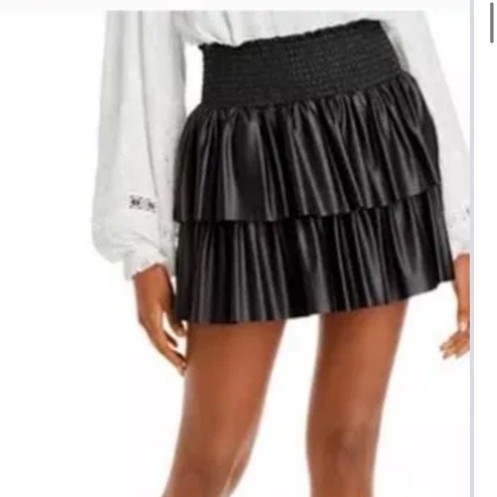 Ramy Brook black ruffle mini skirt